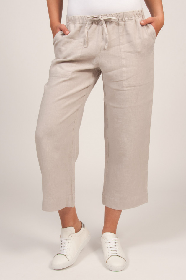 120% Leinen Leinenculotte in Taupe