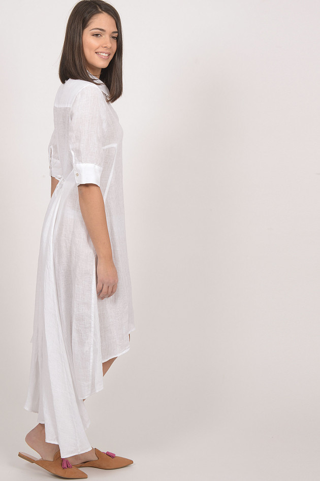 Vokuhila - Kleid aus Leinen in Weiß