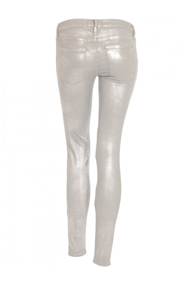 Skinny Jeans Silver Metallic