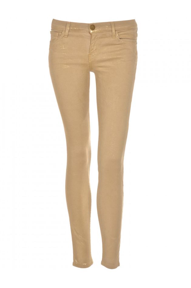 Current/Elliott The Ankle Skinny Jeans Gold Metallic