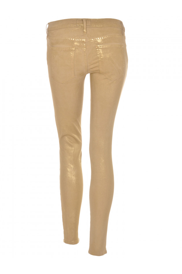 Current/Elliott The Ankle Skinny Jeans Gold Metallic