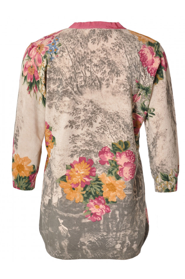 Cardigan Rosa mit floralem Print Sze