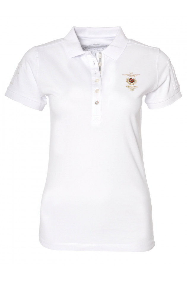 Poloshirt Weiß Aeronauitca Militare