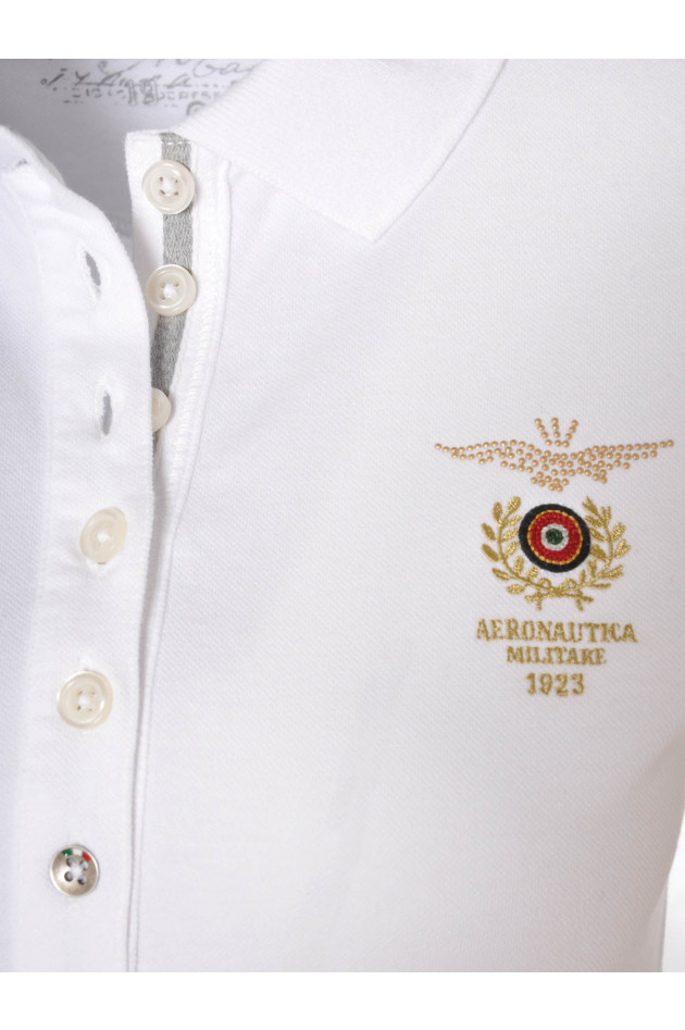 Poloshirt Weiß Aeronauitca Militare