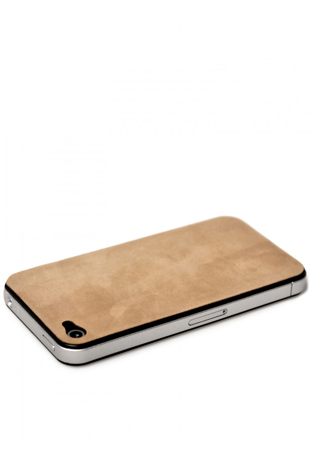 Hat iPhone Lederapplikation Beige Matt