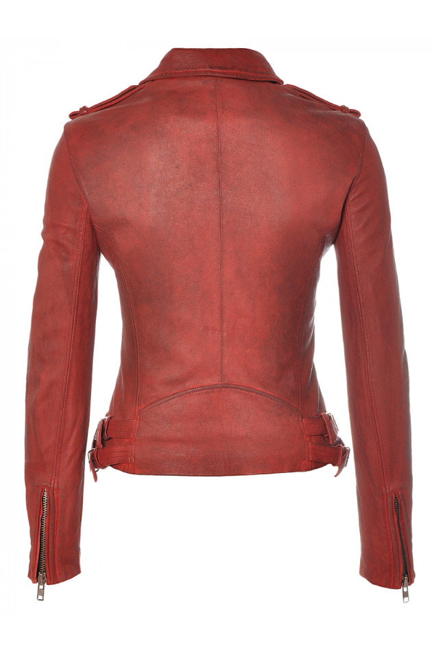 Lederjacke Rot