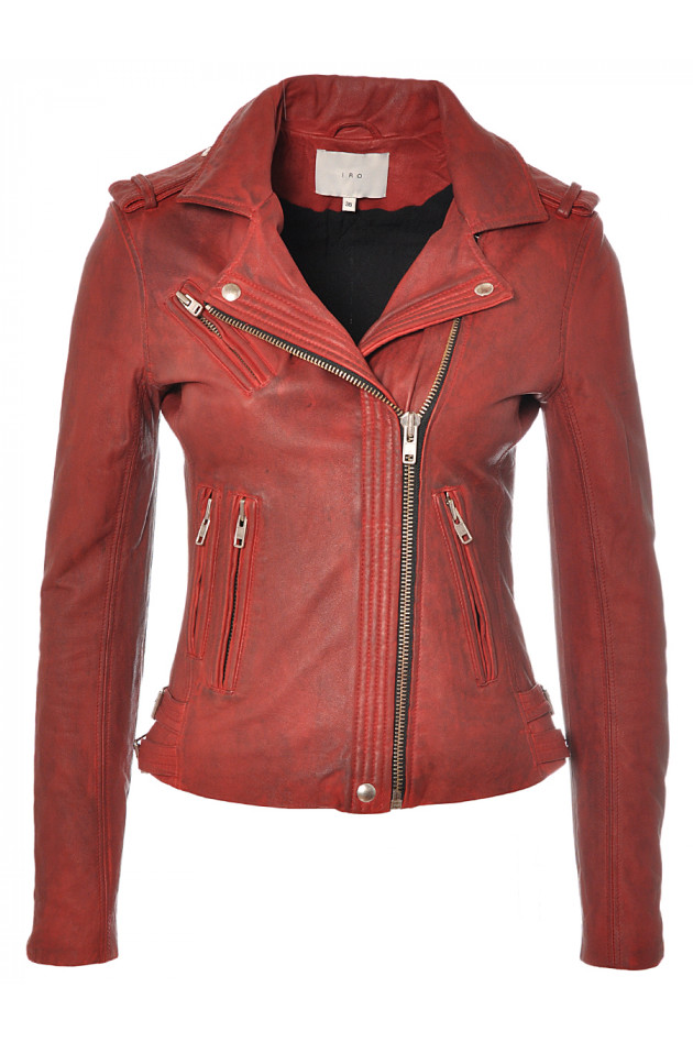 Lederjacke Rot
