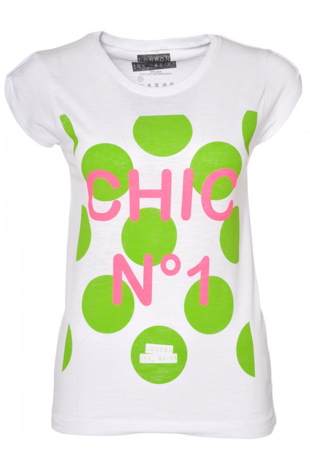 T-Shirt Weiß mit Print London Ink