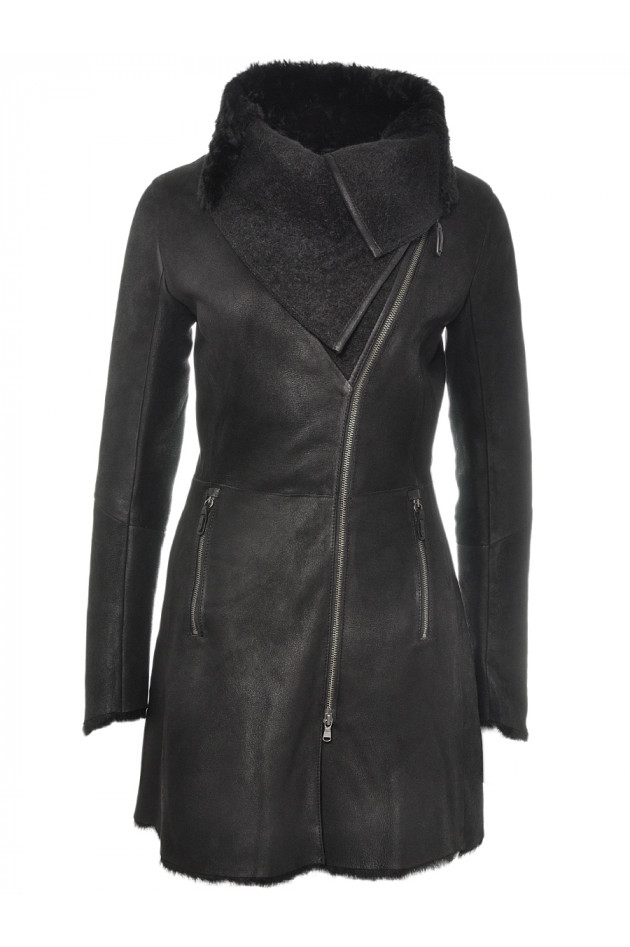 Vespucci Ledermantel Black