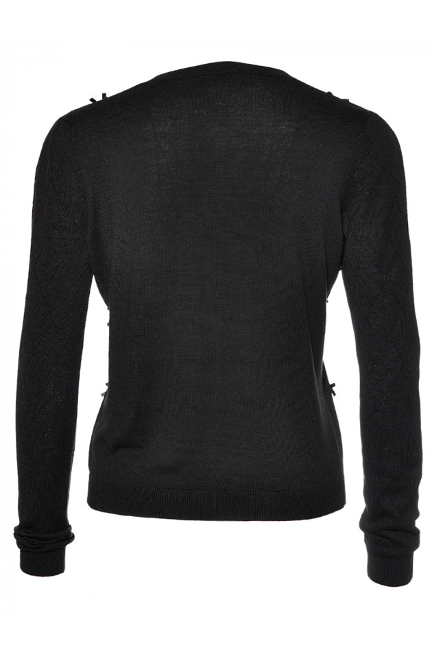 Strickjacke Schwarz mit Maschendetails