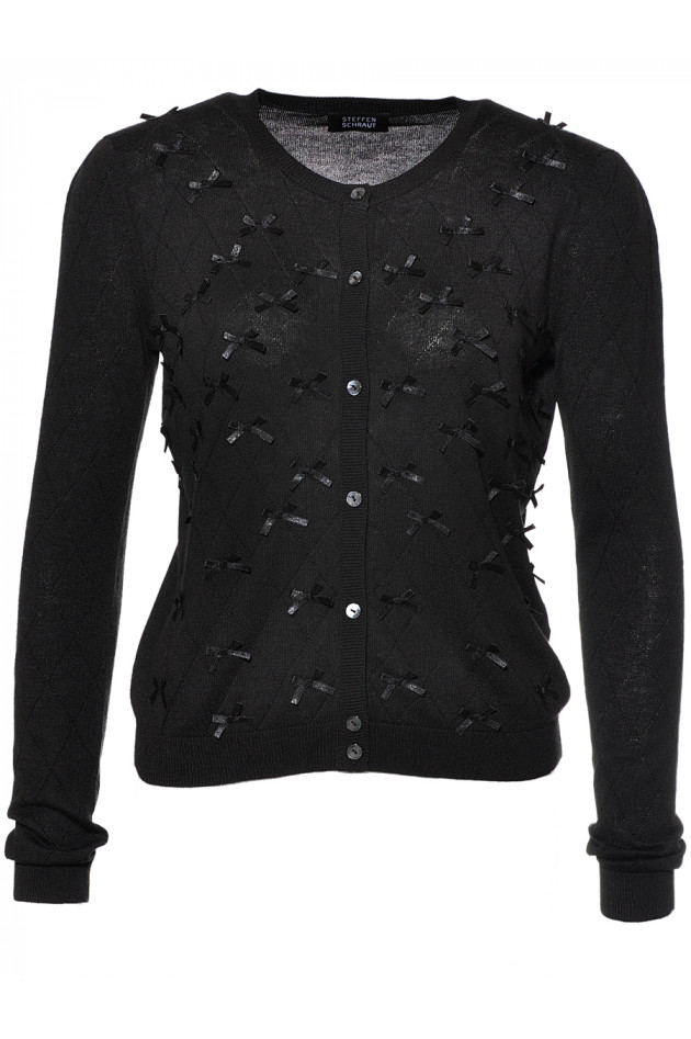 Strickjacke Schwarz mit Maschendetails