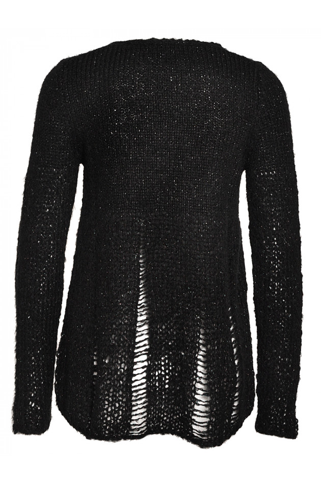 Strickpullover Destroyed Schwarz