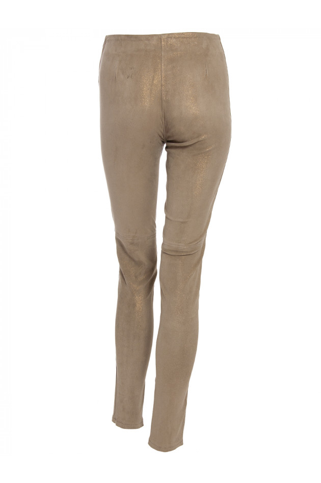 Lederhose Beige Metallic