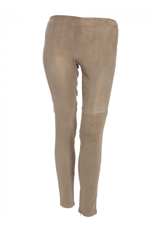 Lederhose Beige Metallic