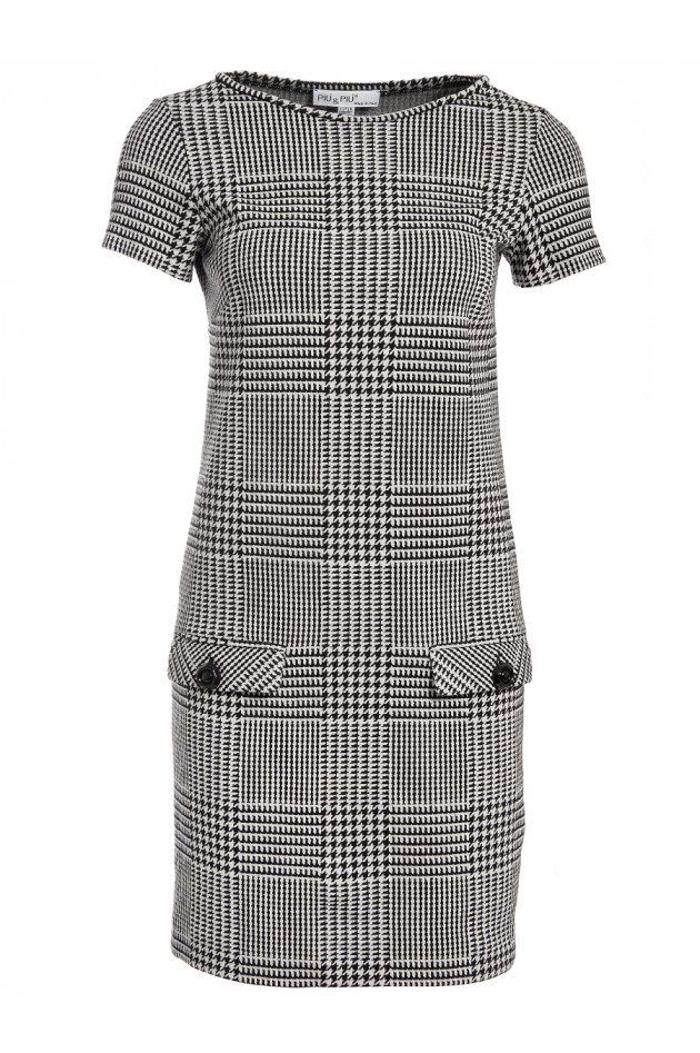 Kleid Schwarz Weiß mit Glencheck-Muster