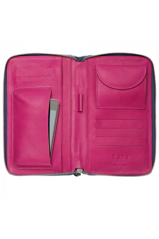 Lederbrieftasche Iconic Blue