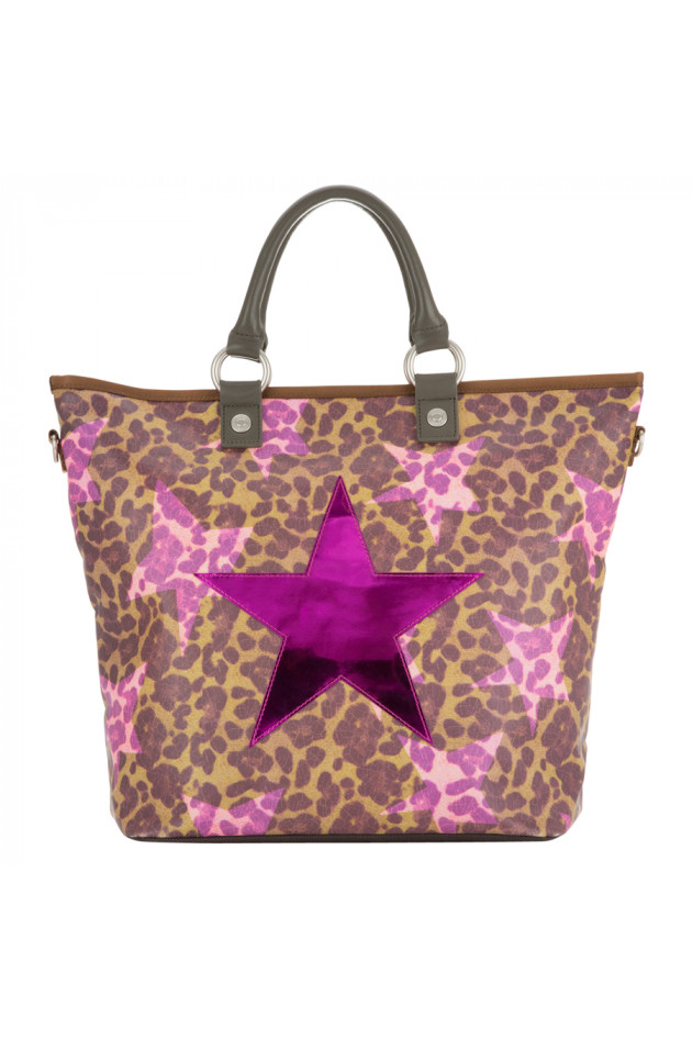 Handtasche Hopper Leopard Star Pink