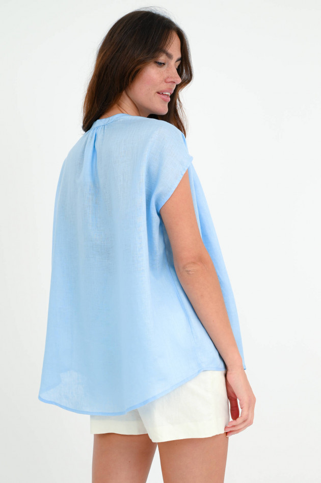 1868 Leinenbluse MAXI in Hellblau