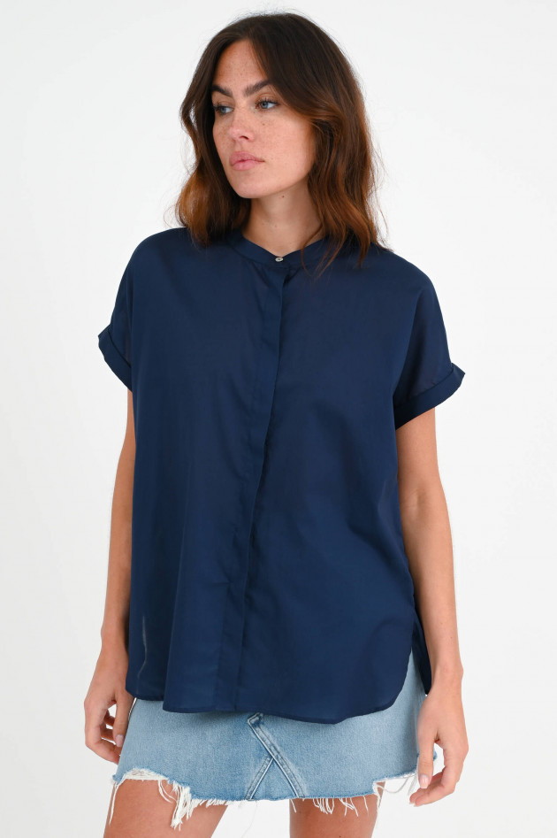 1868 Boxy Bluse MENNA in Dunkelblau