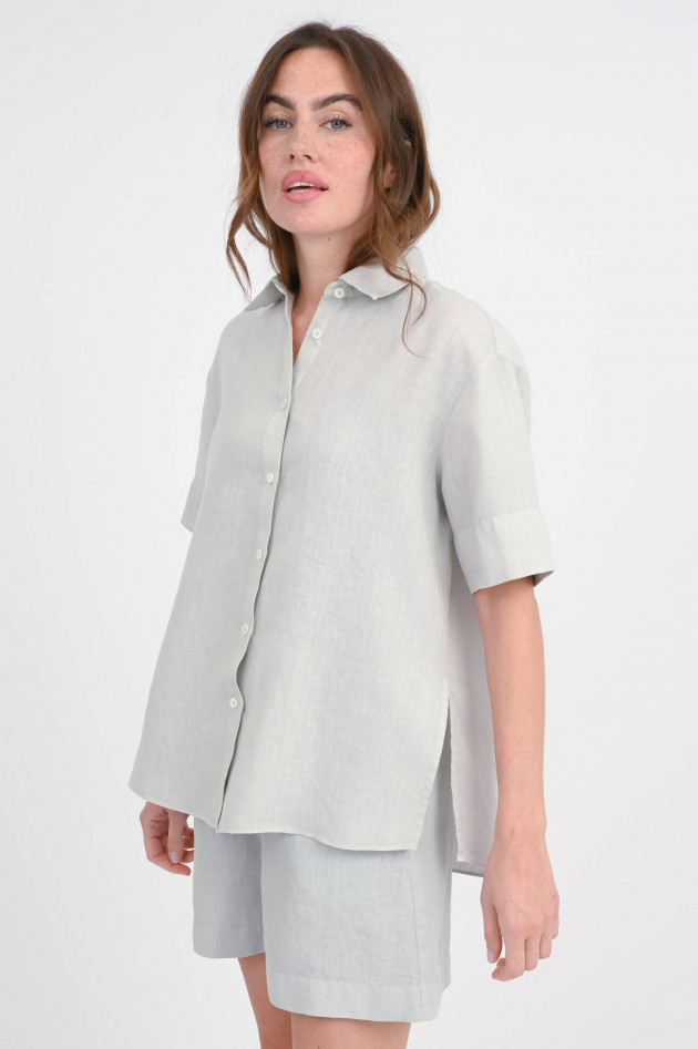 1868 Kurzarm Leinenbluse ZOE in Stone