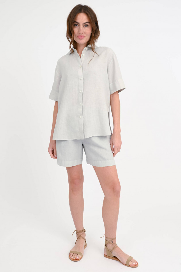 1868 Kurzarm Leinenbluse ZOE in Stone