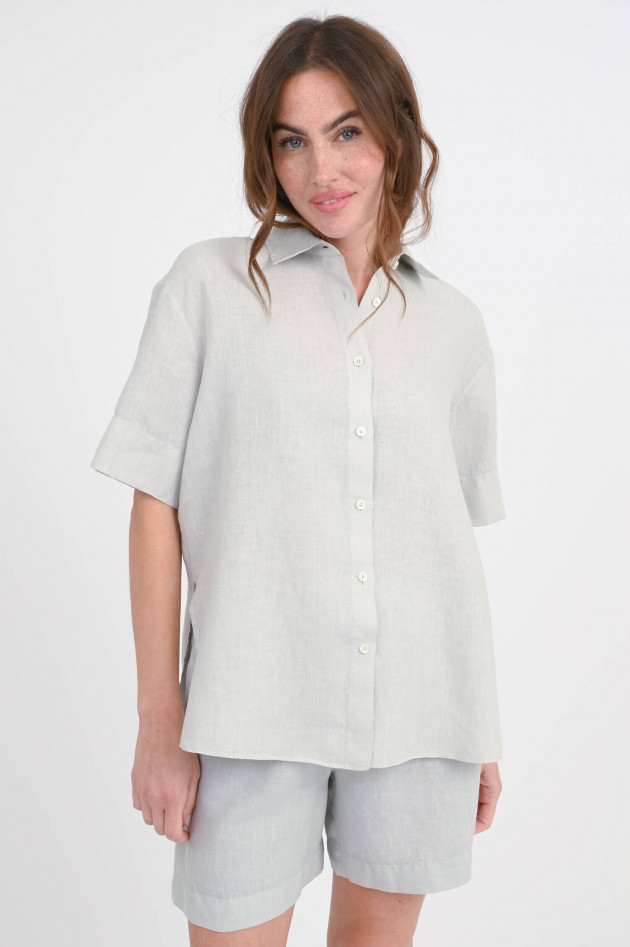 1868 Kurzarm Leinenbluse ZOE in Stone