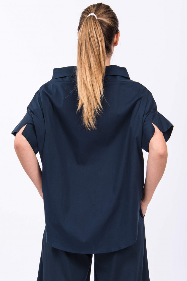 1868 Blusenshirt mit Stehkragen in Navy