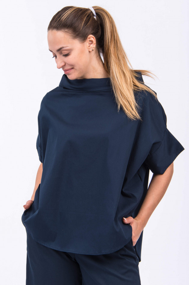 1868 Blusenshirt mit Stehkragen in Navy