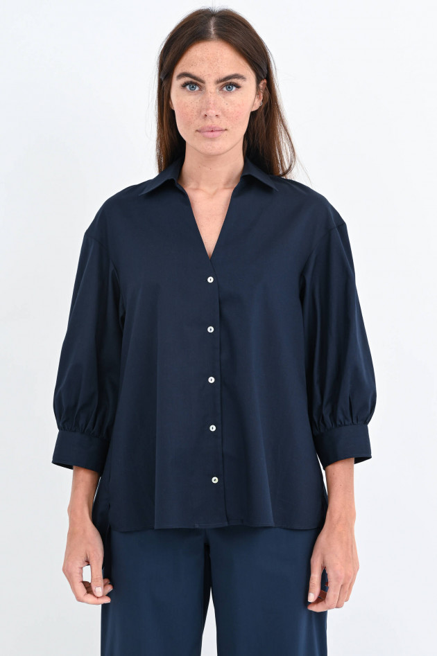 1868 Ausgestellte Bluse in Marine