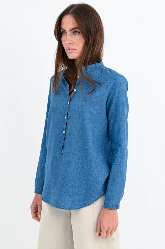 1868 Blusenshirt mit Jeans-Optik in Blau