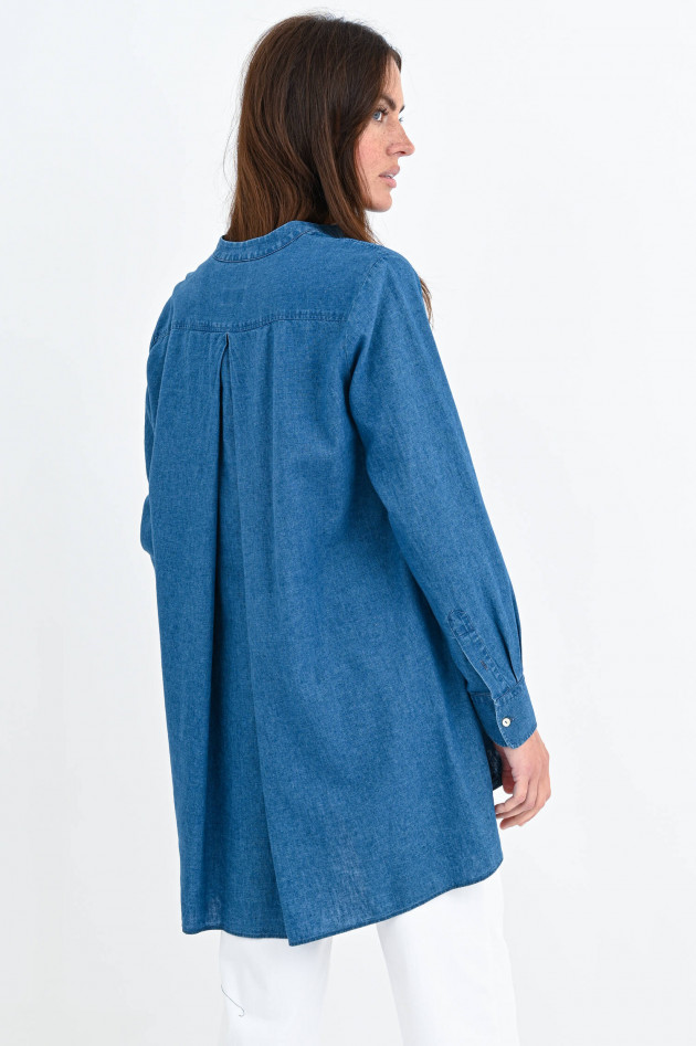 1868 Lange Bluse im Jeans-Look in Blau