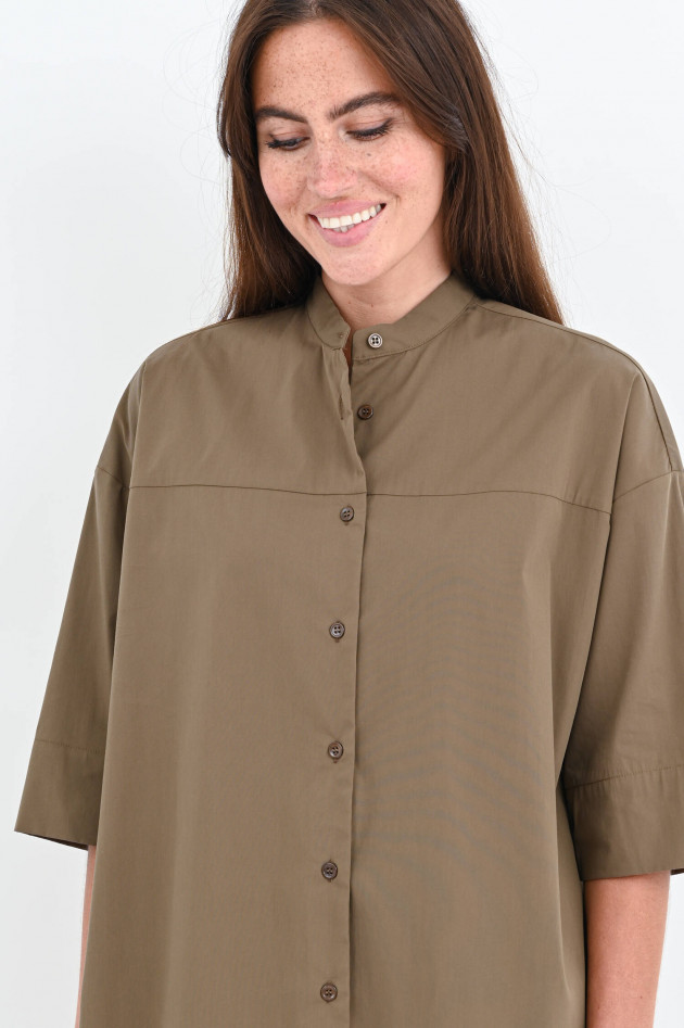 1868 Oversized Bluse mit Stehkragen in Khaki