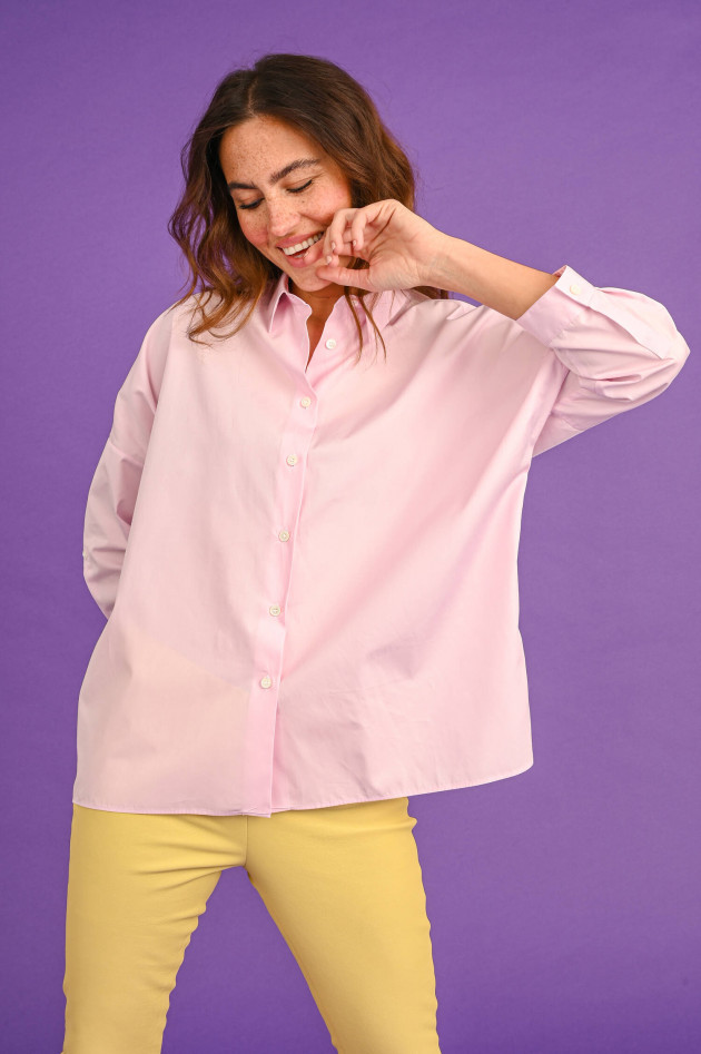 1868 Oversized Baumwoll-Bluse in Rosa