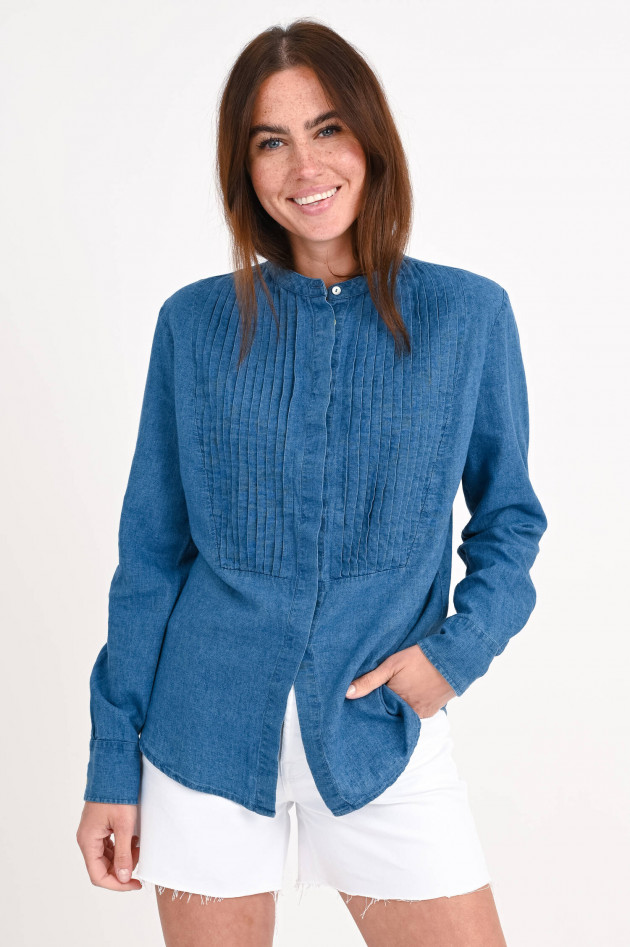 1868 Bluse im Jeans-Look in Mittelblau