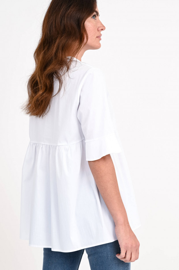 1868 Blusenshirt mit Raffung in Weiß