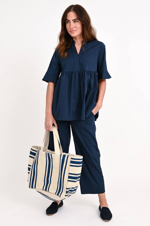 1868 Blusenshirt mit Raffung in Navy