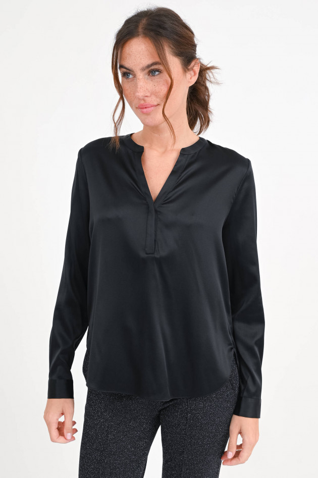 1868 Seidenbluse in Schwarz