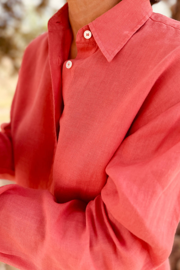 1868 Langarm-Leinenbluse SILVY in Coral