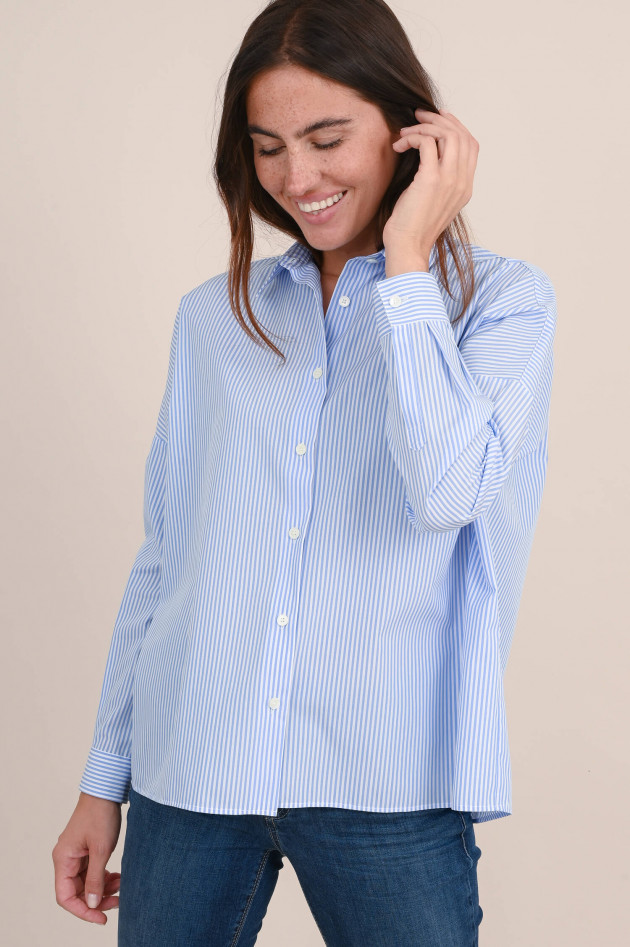 1868 Oversize Bluse GIOIA in Weiß/Blau