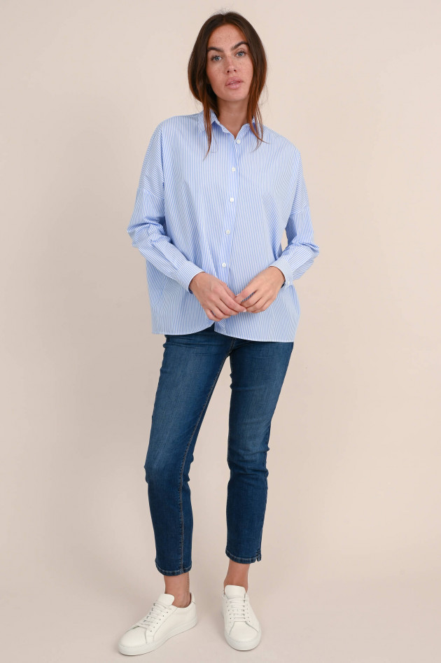 1868 Oversize Bluse GIOIA in Weiß/Blau