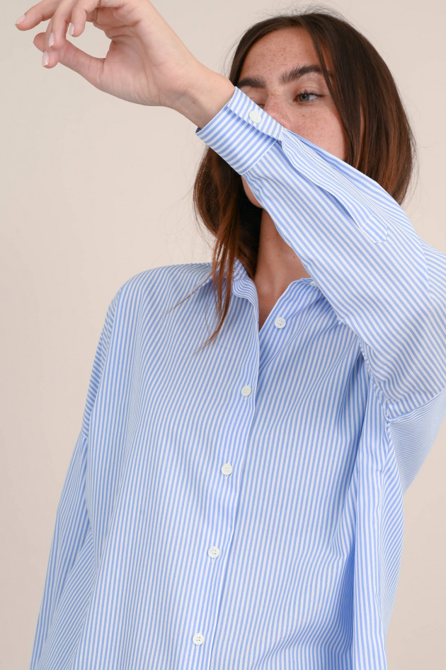 1868 Oversize Bluse GIOIA in Weiß/Blau