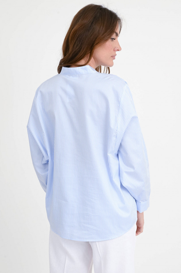 1868 A-Linien Bluse OGAN in Hellblau/Weiß gestreift