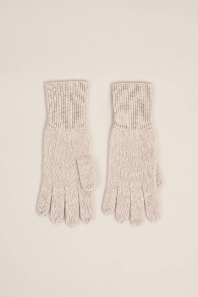 1868 Cashmere Handschuhe in Beige meliert