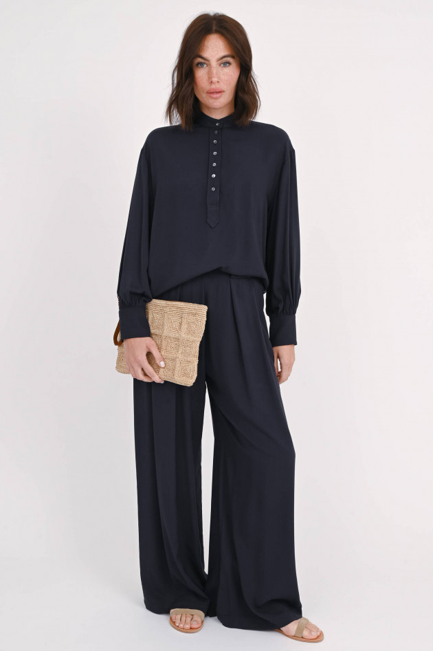 1868 Hose PARIGI mit weitem Bein in Navy
