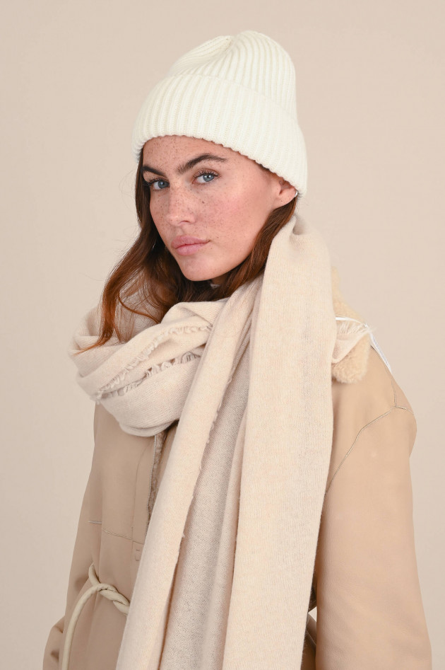 1868 Midi-Mütze aus Cashmere in Creme