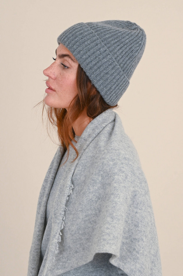 1868 Midi-Mütze aus Cashmere in Grau