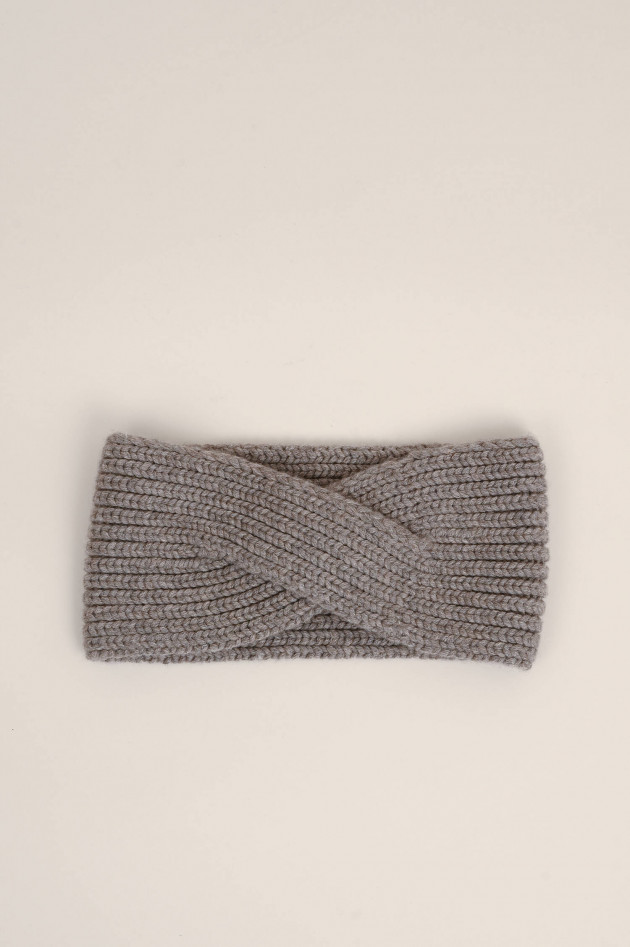 1868 Cashmere Stirnband mit Twist in Taupe