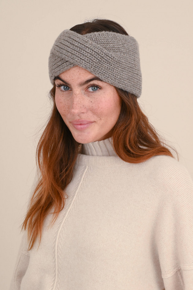 1868 Cashmere Stirnband mit Twist in Taupe