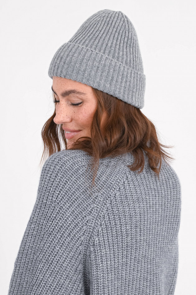 1868 Midi-Mütze BARI aus Cashmere in Grau