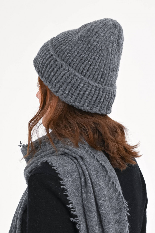 1868 Maxi-Cashmere Mütze in Dunkelgrau